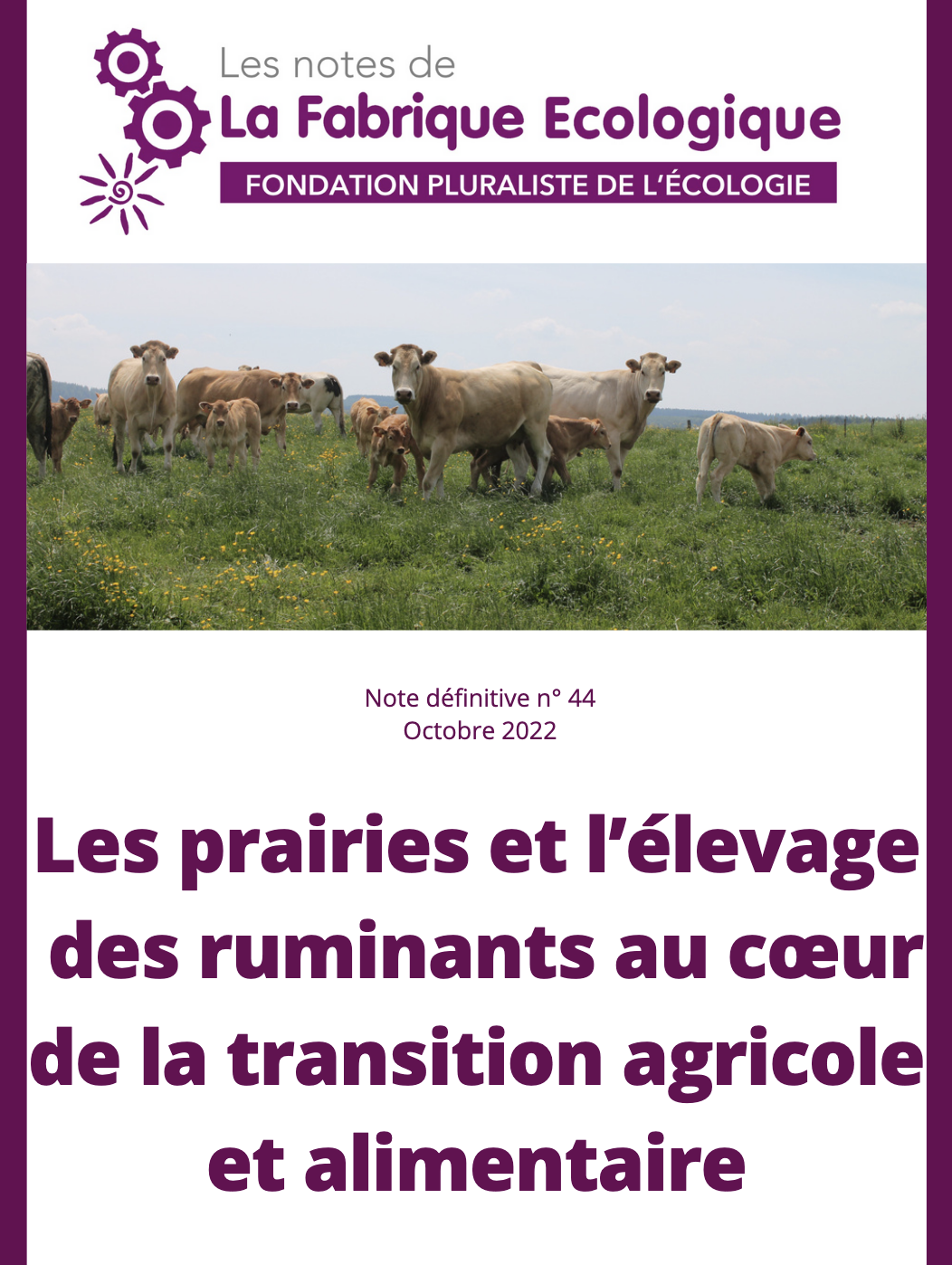 Prairies Et Levage Au Coeur De La Transition Agricole Et Alimentaire